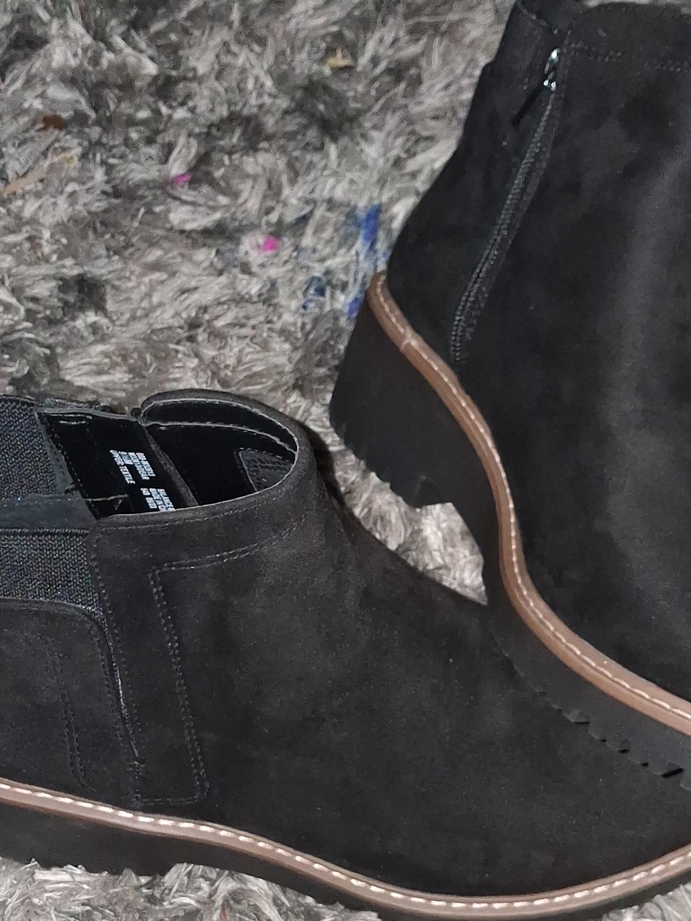 Women's Black Suede Chukka Boot with Brown Trim - Casual Comfort